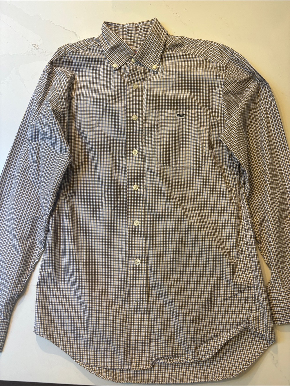 Vineyard Vines Men's Button-Down Check Shirt - Blue/White